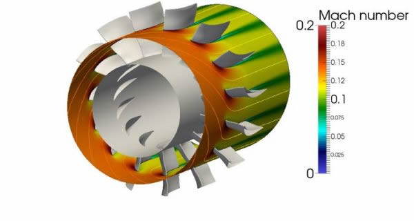 Optimized Compressor Stator Isentropic Mach number contour